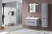 Set mobilier baie Irmak suspendat 3 piese gri 85 cm - 3
