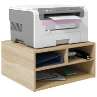 HOMCOM Organizator birou cu 3 compartimente, suport pentru imprimanta, dimensiuni 47L x 40l x 22,5H cm | Aosom Romania - 1