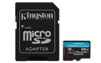 Card de memorie Kingston Canvas Go! Plus MicroSDXC 64GB Clasa 10 cu adaptor inclus - 1