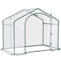 Sera Portabila Outsunny 6' x 3' x 6' cu Cadru de Otel si Folie PE, Aerisire si Usa cu Fermoar pentru Gradina | Aosom Romania - 1