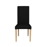 Scaun living TEO, picioare lemn natur, piele ecologica negru, 46x60x98 cm - 1