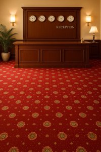 Mocheta Lotos Rosu 200x1100 cm de la Delta - Eleganta si Rezistenta pentru Spatii Bisericesti - 1