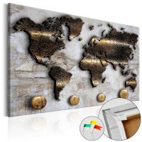 Tablou din plută - Golden Journey [Cork Map] 90x60 cm - 1