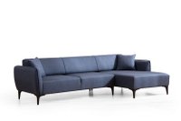 Coltar fix BELISSIMO, colt dreapta, albastru, 270x95x67 cm - 1
