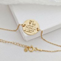 Bratara banut - Educatoare/Invatatoare - cu lantisor - Argint 925 placat cu Aur Galben 18K - 1