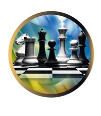 Emblema colorata pentru medalii si cupe - Simbol sah 50mm - 1