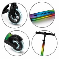 Trotineta Kidwell Mido Black 3 in 1 pentru copii, pliabila, reglabila, cu 2 roti si LED, 5 ani+, suport pana la 100 kg - 3