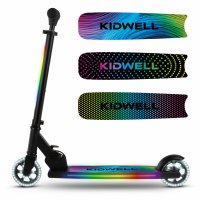 Trotineta Kidwell Mido Black 3 in 1 pentru copii, pliabila, reglabila, cu 2 roti si LED, 5 ani+, suport pana la 100 kg - 4