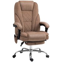 Scaun de birou ergonomic Vinsetto cu masaj si suport pentru picioare, rotativ, Maro | Aosom Romania - 1