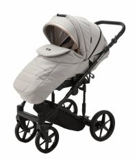 Carucior 3 in 1 Adamex Rimini Alu tip Collection Linen  EcoLeather camel beige cu scaun iSize, parte sport reglabila pana la orizontala, cadru cu suspensii, landou cu suport de cap reglabil pe inaltime - 5