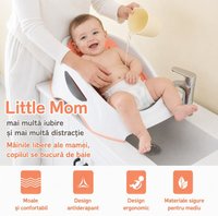 Suport de baie ergonomic Little Mom Soft Pink - confort si stabilitate pentru bebelusi, dimensiuni 60.5 x 39 x 20 cm - 4