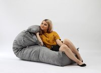 Fotoliu Pufrelax Yoga L + Perna Moon Grey Gama Premium umplut cu fulgi de burete memory mix - 3
