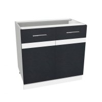 Corp inferior 80 YANA, 2 usi, corp alb, fronturi gri + alb, 80x50x77 cm - 1