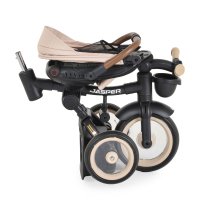 Tricicleta pentru copii Byox Jasper Beige pliabila, cu maner parental, spatar reglabil, scaun rotativ, greutate admisa 25 kg - 3