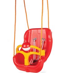 Leagan mare pentru copii Pilsan Big Swing Rosu cu bara de protectie detasabila,bila cu zornaitoare,centuri de siguranta,franghie 160cm reglabila,greutate maxima suportata 100kg - 3