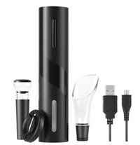 Set tirbuson electric si accesoriu taiere sigiliu NEGRU - 1