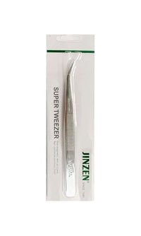 Penseta cu varf curb din otel inoxidabil, antimagnetica, pentru inserat ata, JINZEN, 15cm - 2