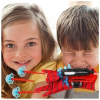Set costum Spiderman cu muschi si manusa cu ventuze si figurina, DEPOX®, marime - 7