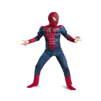 Set costum Spiderman cu muschi si manusa cu ventuze si figurina, DEPOX®, marime - 1