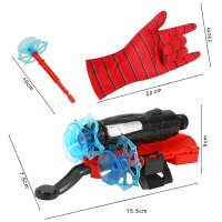 Set costum Spiderman cu muschi si manusa cu ventuze si figurina, DEPOX®, marime - 6
