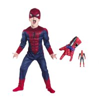 Set costum Spiderman cu muschi si manusa cu ventuze si figurina, DEPOX®, marime - 2