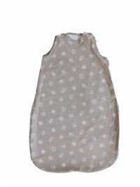 Sac de dormit de vara 100 cm bumbac ranforce Abstract Leaves Grey  Beige - 1