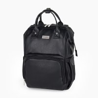 Rucsac Elegant pentru Parinti, Petite&Mars, Model Jasper, 12 Compartimente, Buzunare Termice, Saltea Inclusa, 27 x 41 x 14 cm, Culoare Absolute Black - 1