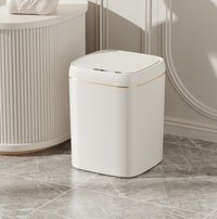 Cos de gunoi cu senzor SH-8617C, Polipropilena, Alb+Auriu, 13 L - 4