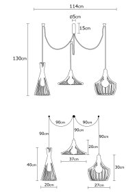 Candelabru Opviq din metal, finisaj cupru, diametru 114 cm, inaltime 130 cm - 3