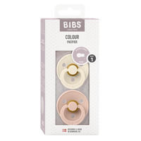 Set 2 suzete Bibs Colour Latex tetina rotunda 0 luni + IvoryBlush - 1