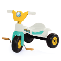Tricicleta pentru copii Dolu Pastel din plastic cu roti late si cosulet pentru accesorii - 4