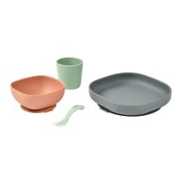 Set de masa silicon Beaba 4 piese Mineral - 1
