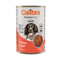 CALIBRA Premium Line, XS-XL, Pui și Vită, conservă hrană umedă câini, (în sos), 1240g - 2