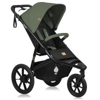 Carucior sport Lionelo Azura cu 3 roti, baldachin XXL impermeabil, pliabil, pentru copii 6-48 luni, capacitate 22 kg, verde - 1