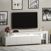 Comoda tv, Hanah Home, pal melaminat, alb, 192x53x37 cm, led - 8