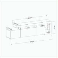 Comoda tv, Hanah Home, pal melaminat, alb, 192x53x37 cm, led - 9