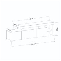 Comoda tv, Hanah Home, pal melaminat, alb, 192x53x37 cm, led - 2