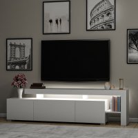 Comoda tv, Hanah Home, pal melaminat, alb, 192x53x37 cm, led - 11
