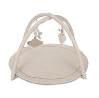 Saltea de activitati Lorelli Moments pentru bebelusi, cu arcada si jucarii textile cu sunet si zornaitoare, 83 x 83 cm, de la 0 luni, bej - 1