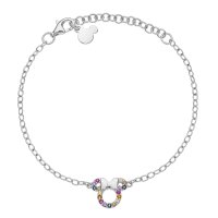 Bratara din Argint 925 Disney cu Pandantiv Minnie Mouse si Zirconii Colorate - 1