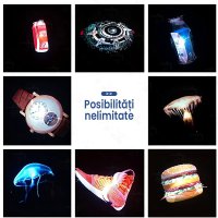 Proiector Holografic GlowforHome, 672 LED-uri, Ajustare Luminozitate, Bluetooth, WiFi, 56 cm - 4