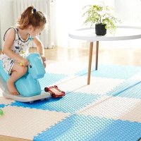 Covoras puzzle xl, 60x60 cm, grosime 2 cm, spuma eva, 2 piese culoare albastru deschis - 2