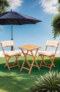 Set masa si scaune de gradina (3 piese) My001A Crem 50x72x50 cm - 1
