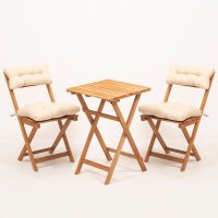 Set masa si scaune de gradina (3 piese) My001A Crem 50x72x50 cm - 2