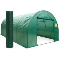 Pachet solar gradina, sera legume 10 x 4 x 2.5m, otel galvanizat + Plasa de umbrire 80%, 80g/mp, 2x20m, material HDPE, protectie UV, Micul Fermier - 1
