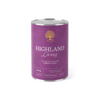ESSENTIAL Highland Living, Hrană Umedă pentru Câini fără Cereale, Curcan și Rață, 400g, XS-XL - 1