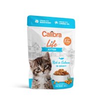 CALIBRA Life Somon pentru Pisici Junior, Plic Hrană Umedă Fără Cereale, 85g - 1