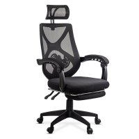 Scaun de birou OFF 636 cu mesh si suport pentru picioare, negru - 1