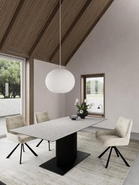 Masa dining Marbella, gri si negru mat, 200 x 100 x 75,5 cm - 1