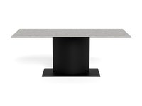 Masa dining Marbella, gri si negru mat, 200 x 100 x 75,5 cm - 4